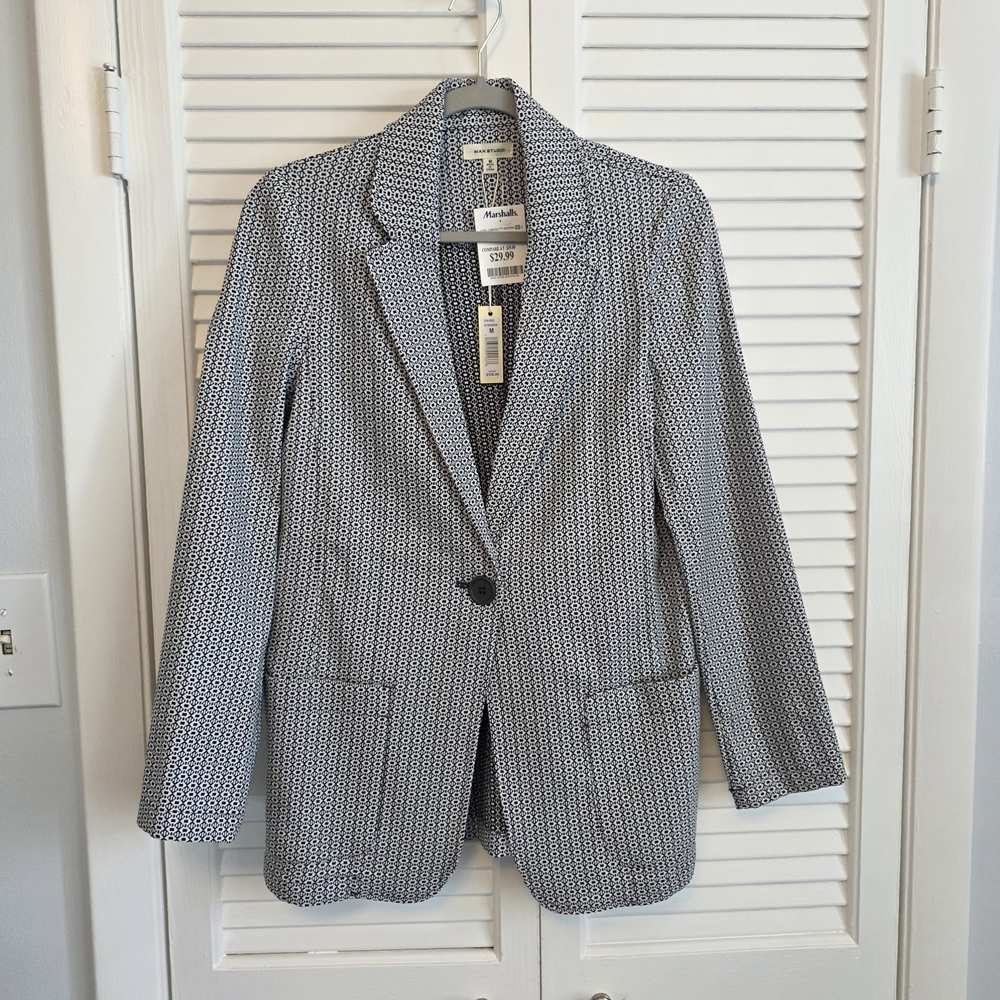Max Studio Monochrome Geometric Blazer